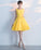 Cute Yellow Short Dress Lace Homecoming Dresses Tania Yellow CD2987