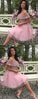 Dusty Tulle Lace Pink Homecoming Dresses Camila Off Shoulder CD3015