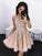 A-Line Mylie Homecoming Dresses Round Neck Short With Beading CD309