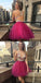 Modest Fuchsia V Neck Rachael Homecoming Dresses Short CD311