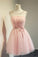 Round Lucy Homecoming Dresses Pink Neck Simple Tulle Short CD3126