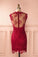 2022 Lace Homecoming Dresses Giana Sheath Red Dress CD3261