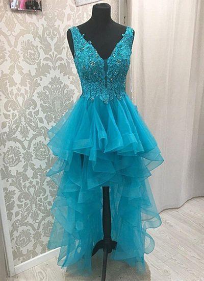 2022 High Low Dress Homecoming Dresses Patricia Lace CD3354