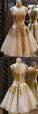 Gold , A-line , Joslyn High-neck Homecoming Dresses CD359