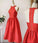 A-line Shea , High Neck Homecoming Dresses , Red CD3661