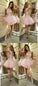 A-Line Spaghetti Straps Pink Homecoming Dresses Olga With Beading CD3672