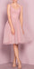 Cute V Neck Homecoming Dresses Pink Gia Knee Length CD4098