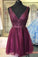 Short Grape Dress With Beaded Homecoming Dresses Heidy Top CD4340
