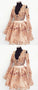 Cute Champagne Applique Short Lace Jamie Homecoming Dresses CD463
