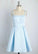 Meredith Light Blue Satin , Homecoming Dresses Short CD4705