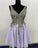Short Tulle V Neck Hana Homecoming Dresses Sequin Beaded CD4753