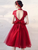 BURGUNDY TULLE BEADING SHORT Homecoming Dresses Marie DRESS BURGUNDY CD4947