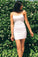 Abigail Homecoming Dresses White Tight Halter Mini Party Dress CD5166