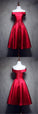 Burgundy Homecoming Dresses Heidy Satin Strapless Short Party Dress CD5468