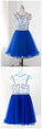 Tulle Homecoming Dresses Kyla Royal Blue Sleeveless With Beading CD5686