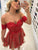 Round Neck Red Viv Homecoming Dresses Short Party Dresses With Appliques CD568