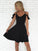 Simple A-Line Spaghetti Straps Black Short Homecoming Dresses Catherine CD666
