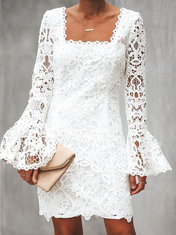 Cristal Homecoming Dresses Lace Long Sleeve Above Knee Sweet CD6960