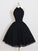 Black Halter Simple Cheap Phyllis Homecoming Dresses Short CD75
