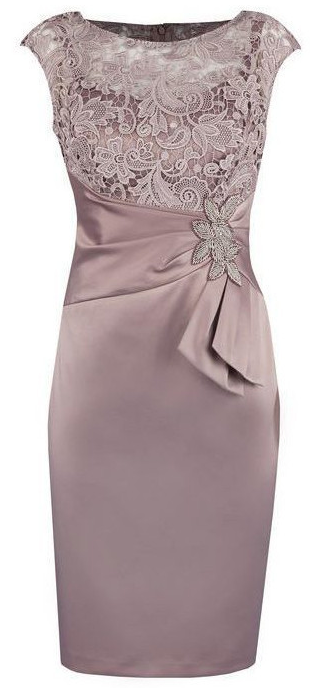 Sheath Grey Bateau Cap Sleeves Mother Of The Bride With Lace Jacey Homecoming Dresses Appliques CD820