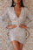 Lovely Casual V Neck Silver Homecoming Dresses Dahlia Mini CD8422