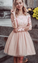 Short Lace Kenzie Homecoming Dresses Long Sleeves Off Shoulder CD867