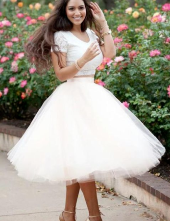 Custom Made Morden Short Dresses For Two Pieces Dayami Ivory Homecoming Dresses Cheap Dresses CD939