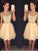 A-Line/Princess Scoop Sleeveless Short/Mini Beading Marin Chiffon Dresses Homecoming Dresses