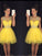 A-Line/Princess Homecoming Dresses Scoop Sleeveless Elaina Beading Tulle Short/Mini Dresses