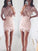 A-Line/Princess 1/2 Sleeves Scoop Lace Short/Mini Homecoming Dresses Selah Dresses