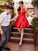A-Line/Princess Satin Homecoming Dresses Ruffles Sheer Emilie Neck Sleeveless Short/Mini