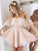A-Line/Princess Off-the-Shoulder Homecoming Dresses Sleeveless Short/Mini Lace Aaliyah Dresses