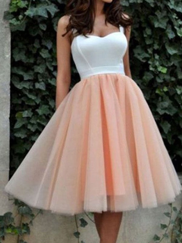 A-Line/Princess Sleeveless Homecoming Dresses Sweetheart Tulle Short/Mini Dresses Maribel