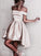 A-Line/Princess Sleeveless Gemma Off-the-Shoulder Homecoming Dresses Satin Short/Mini Dresses