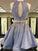 A-Line/Princess Homecoming Dresses Sleeveless Bateau Satin Beading Aria Short/Mini Two Piece Dresses